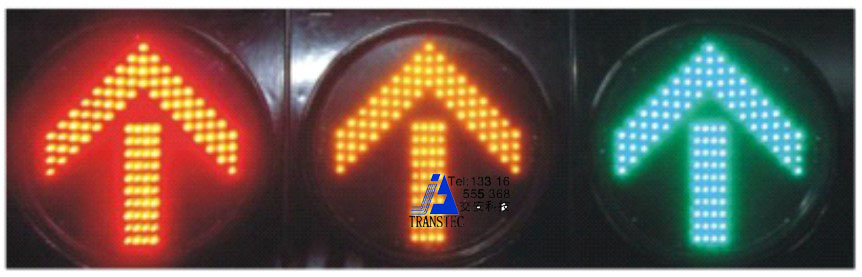 红黄绿箭头机动车信号灯(横排)