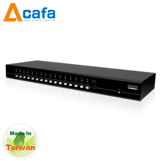 Acafa KF116P 16端口 双介面 IP KVM 电脑切换器 台湾原装进口