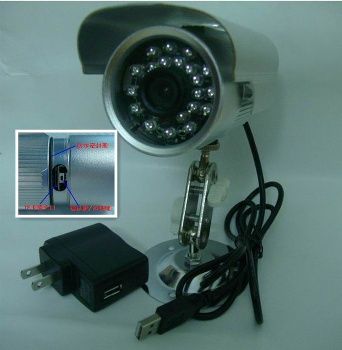 智能摄录一体机 插卡摄像头 红外防水插卡摄像机