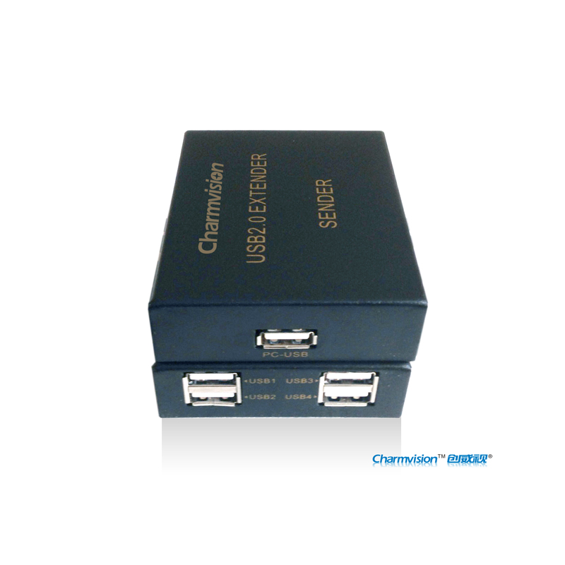 创威视EU204P 100米USB2.0网线延长控制器带4个USB接口