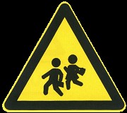注意儿童的安全警告牌