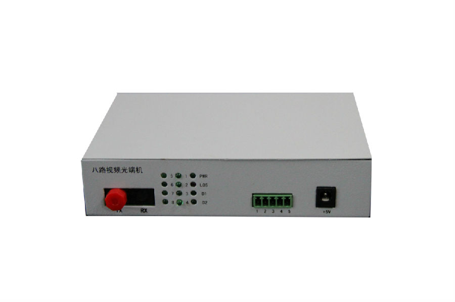 8路视频光端机，带1路反向数据（1对），视频、数据口带防雷保护