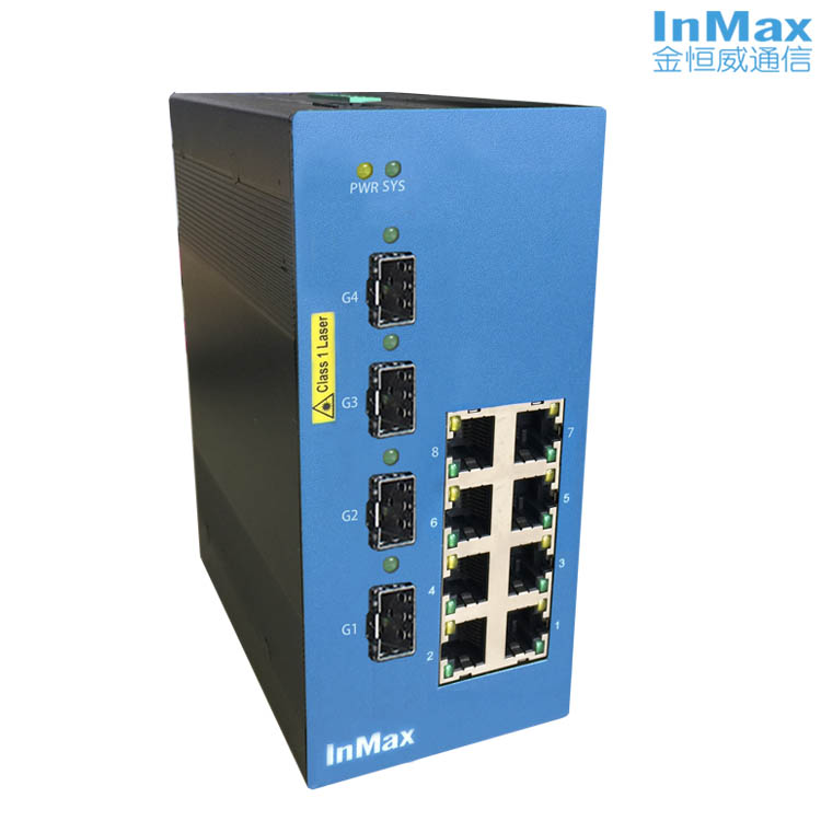 inmax金恒威P612A  8+4G口 增强网管型PoE工业以太网交换机