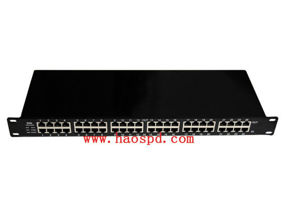 24路千兆网络信号防雷器:AD/RJ45-1000/24E