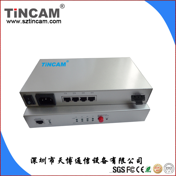 TINCAM10/100M一光四电内电光纤收发器