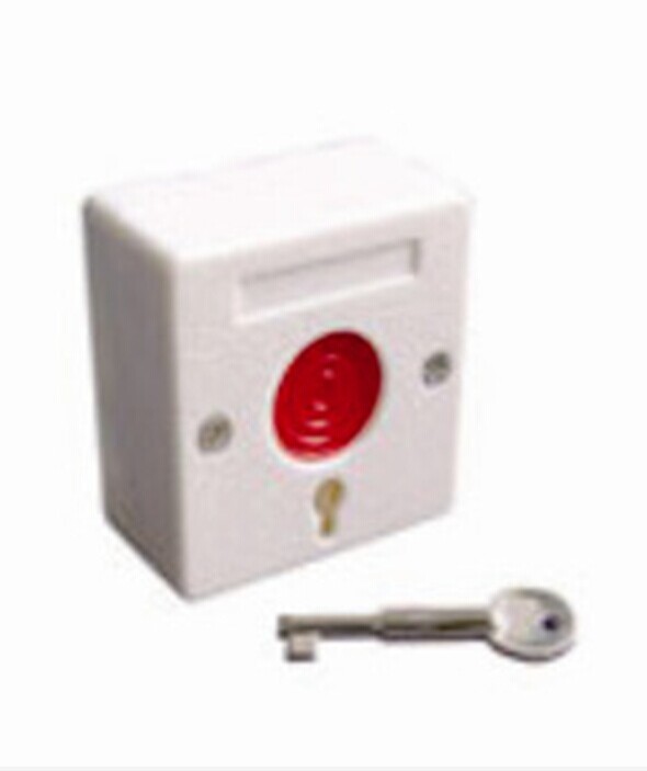 防盗 方形小紧急按钮 手动按钮 防盗报警配件带钥匙报警紧急按钮