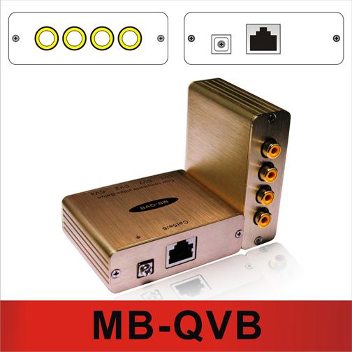  四路复合视频延长器，迈贝专业生产音视频传输设备  MB-QVB