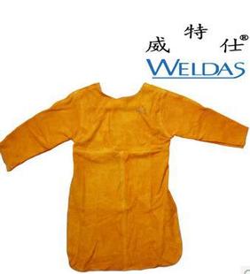 威特仕金黄色真牛皮 带长袖电焊隔热搬运工作围裙
