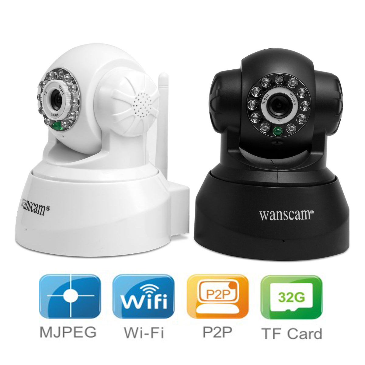 JW0009 P2P店铺家用型 安防监控 无线网络摄像机 摇头机 机器人