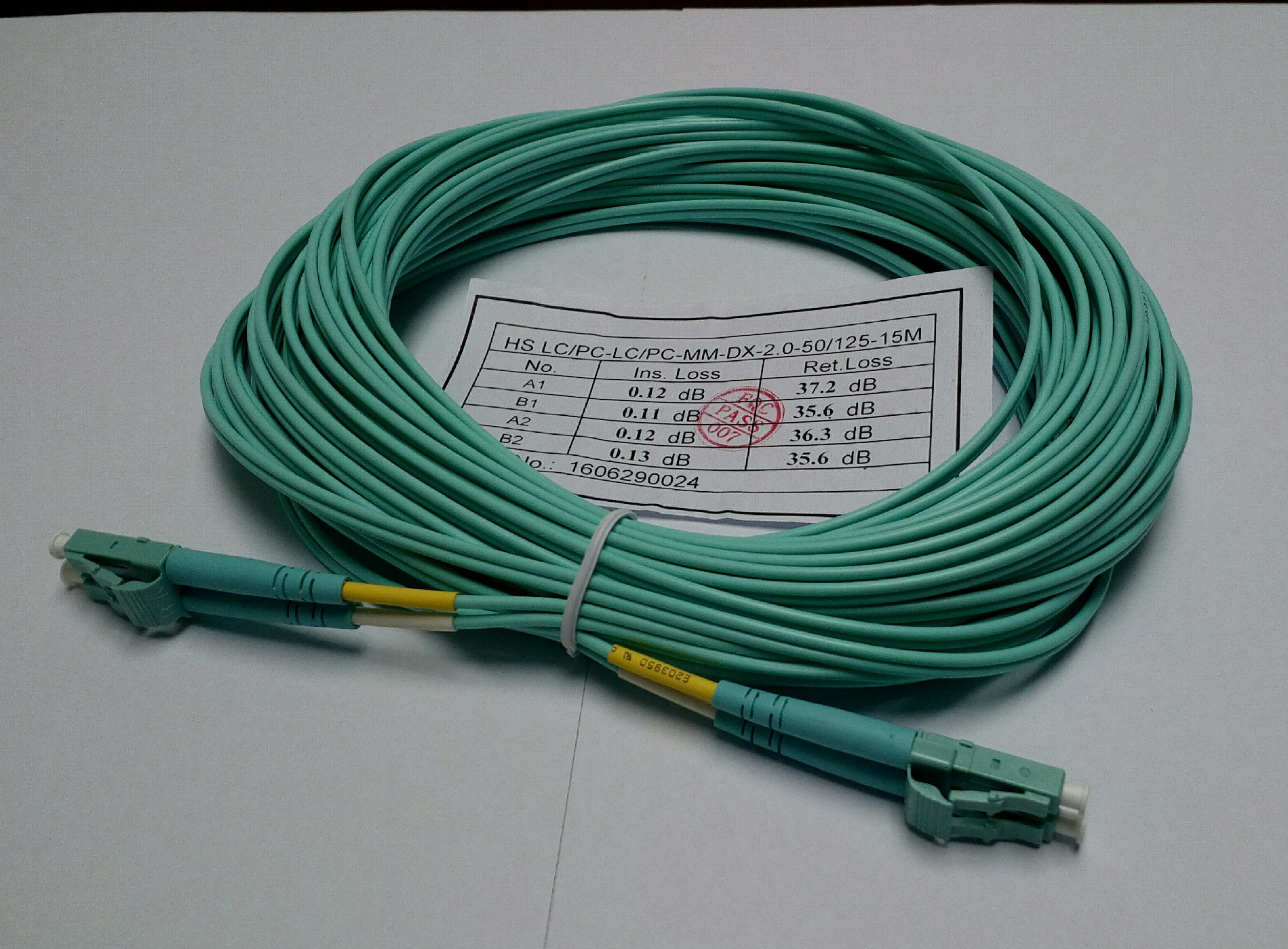 汉信光缆  15米LC万兆跳线 蓝色多模双芯双接头