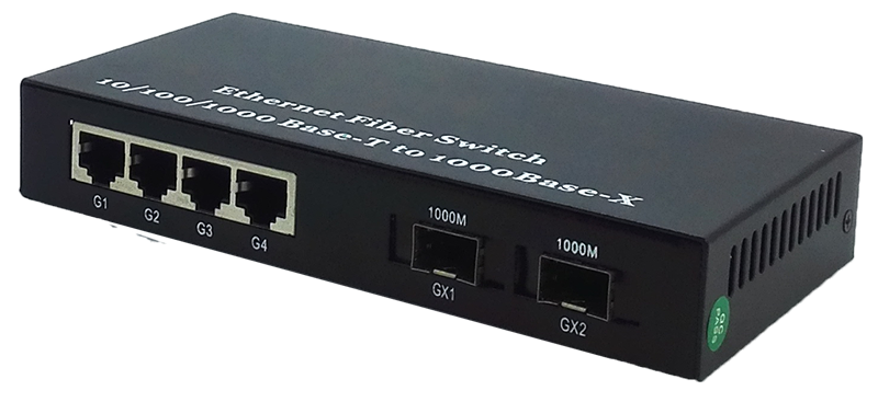 康斯姆SC-510402千兆两光四电级联型（手拉手式）光纤交换机光纤收发器 