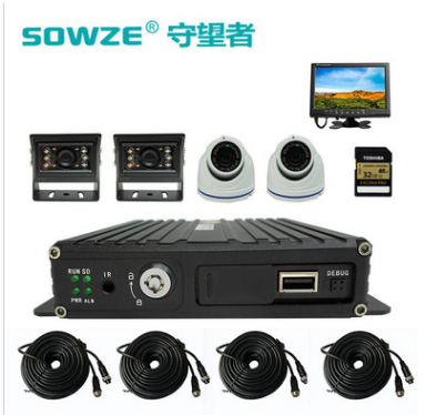 AHD四路4G车载录像机监控套装 无线远程监控系统视频图传监控主机