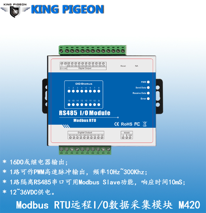 RS485通讯接口 与SCADA软件整合 PWM高数脉冲输出 4路继电器输出