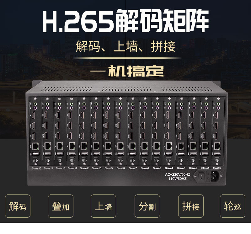 捷烁网络解码矩阵H265高清视频解码服务器监控主机处理器